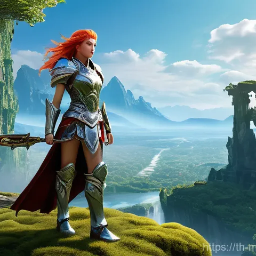 모바일게임 출시일 정보 - **Prompt 1: AION2 - Grand Fantasy World Exploration** "A majestic female warrior in an intricate...