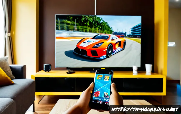 Home 17 모바일게임 콘솔 연동 - Photorealistic Thai young adult relaxing in a bright Bangkok apartment, holding a smartphone display...